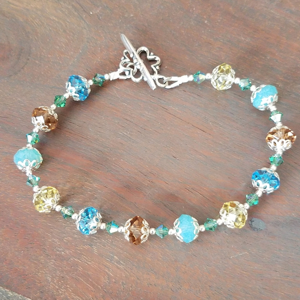 Sterling Silver Austrian Crystal Bracelet - Picture 8 of 11